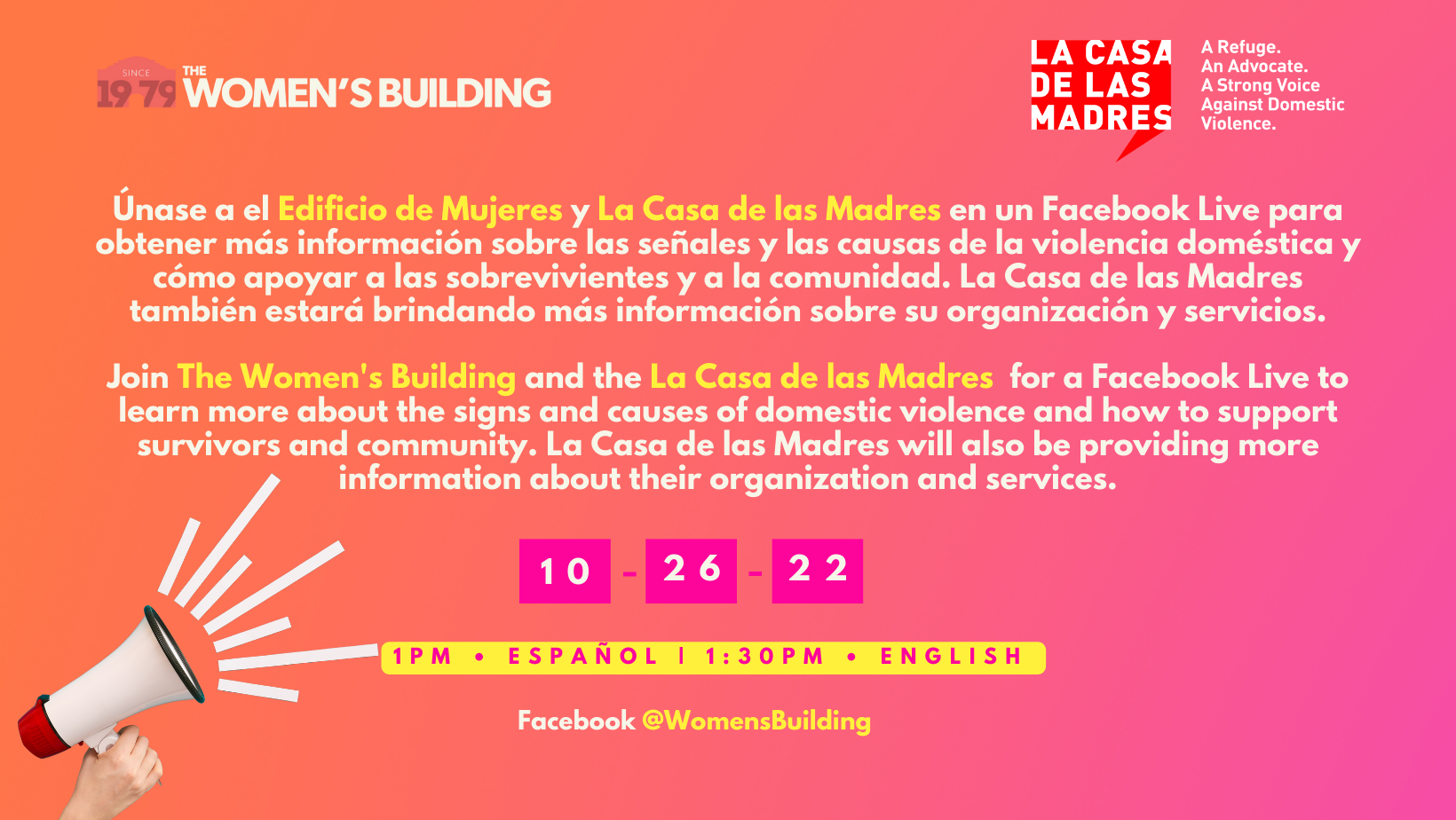 FB Live con La Casa de las Madres - The Women's Building